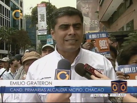 Graterón: Mientras el Gobierno hace una apología al odio, en Chacao hacemos un homenaje a Venezuela
