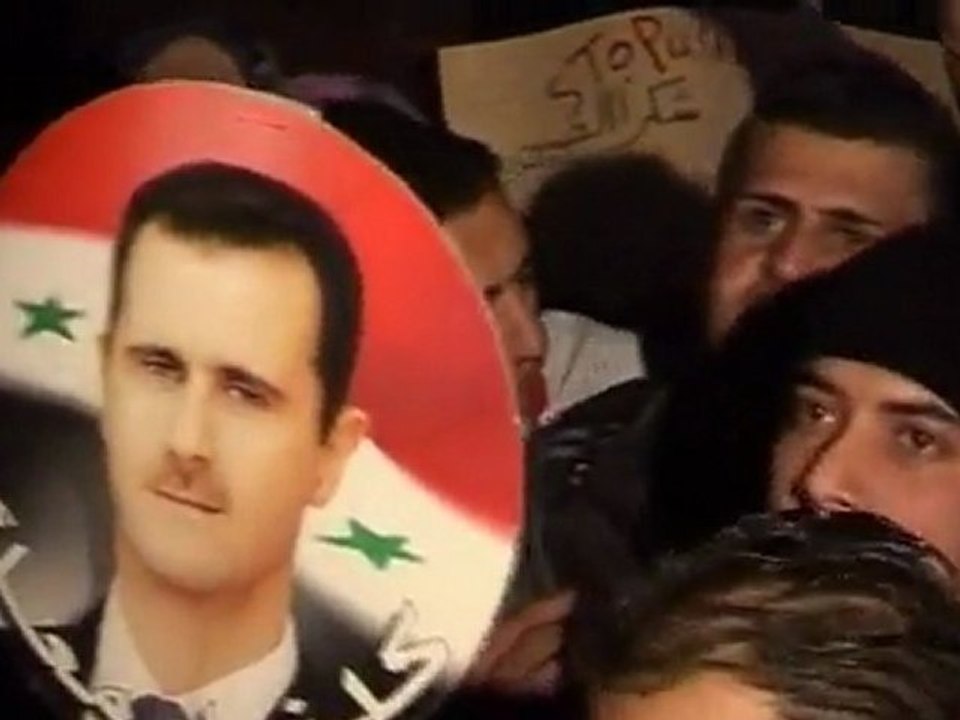 Assad supporters celebrate