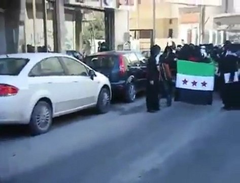 فري برس ريف دمشق مظاهرة حرائر التل نصرة الأهل حمص 4 2 2012