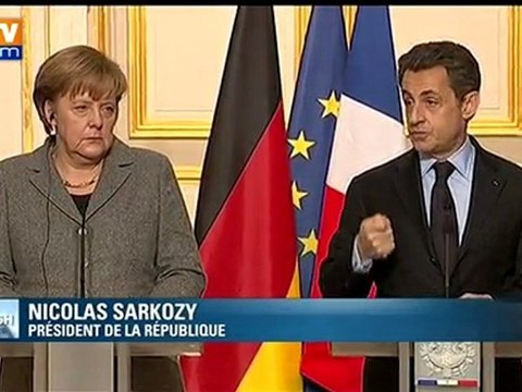 Conseil des ministres franco-allemand : je soutiens Nicolas Sarkozy sur tous les plans déclare Merkel