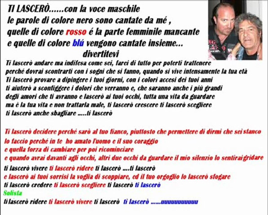 Ti lasceró con voce maschile