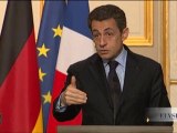 Conférence de presse conjointe de Nicolas Sarkozy et Angela Merkel