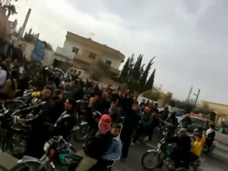 فري برس   قارة   ريف دمشق مظاهرة عند مدخل البلدة الشمالي 6 2 2012