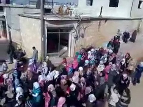 فري برس ادلب جسرالشغور قرية الكستن مظاهرة طلابية نصرة لحمض الجريحة 6 2 2012