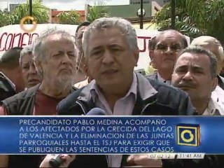 Pablo Medina acompaña a afectados por crecida del Lago de Valencia al TSJ