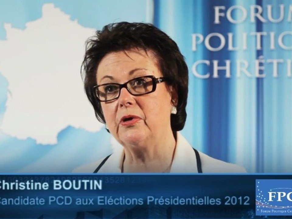 Interview de Mme Christine Boutin - Fondatrice du PCD au Forum Politique Chrétien le 21 Janvier 2011