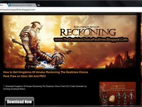 Unlock Kingdoms Of Amalur Reckoning The Destinies Choice Pack DLC Free