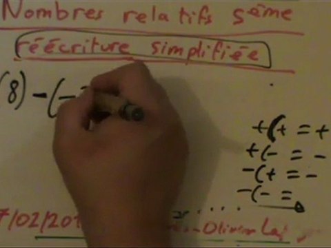 Mathématiques, cinquième, Nombres relatifs, partie 2/4