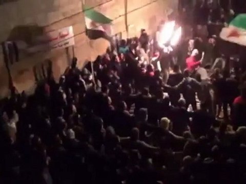 فري برس دمشق كفرسوسة مظاهرة مسائية حاشدة ورائعة مقطع طويل 7 2 2012