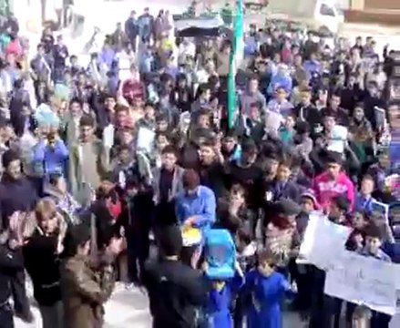 فري برس ادلب ـ حيش ـ مظاهرة طلابية 6 ـ 2 ـ 2012