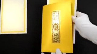 D-1695, Yellow Color, Sikh Cards, Sikh Wedding Cards, Punjabi Wedding Cards