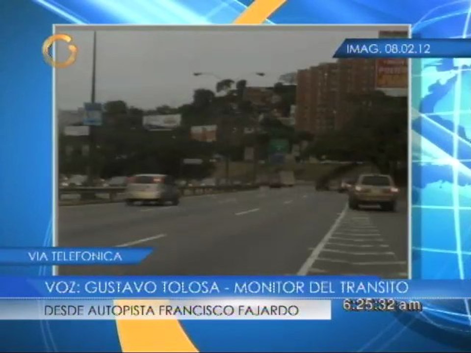 Reporte del tráfico desde la autopista Francisco Fajardo