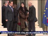 Le Franco-israélien Gilad Shalit, libéré le 18 octobre après cinq ans de captivité à Gaza, a été reçu mercredi 8 février par le président Nicolas Sarkozy, qui l'a raccompagné sur le perron de l'Elysée après leur entretien