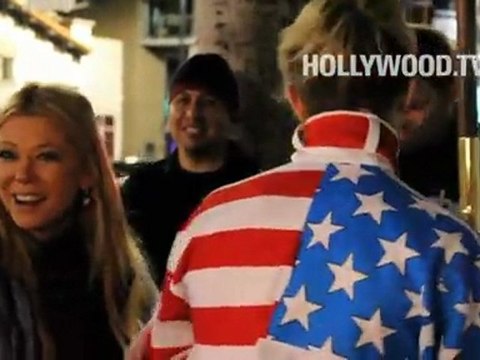 Tara Reid leaves Katsuya with the Jedward﻿ Twins.