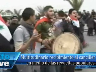 Multitudinario recibimiento al canciller ruso en medio de las revueltas populares sirias