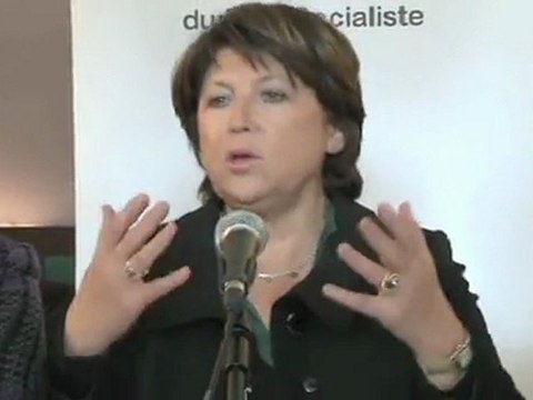 Conférence de presse de Martine Aubry à Reims