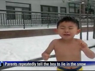 Video of Chinese boy crying in snow sparks uproar