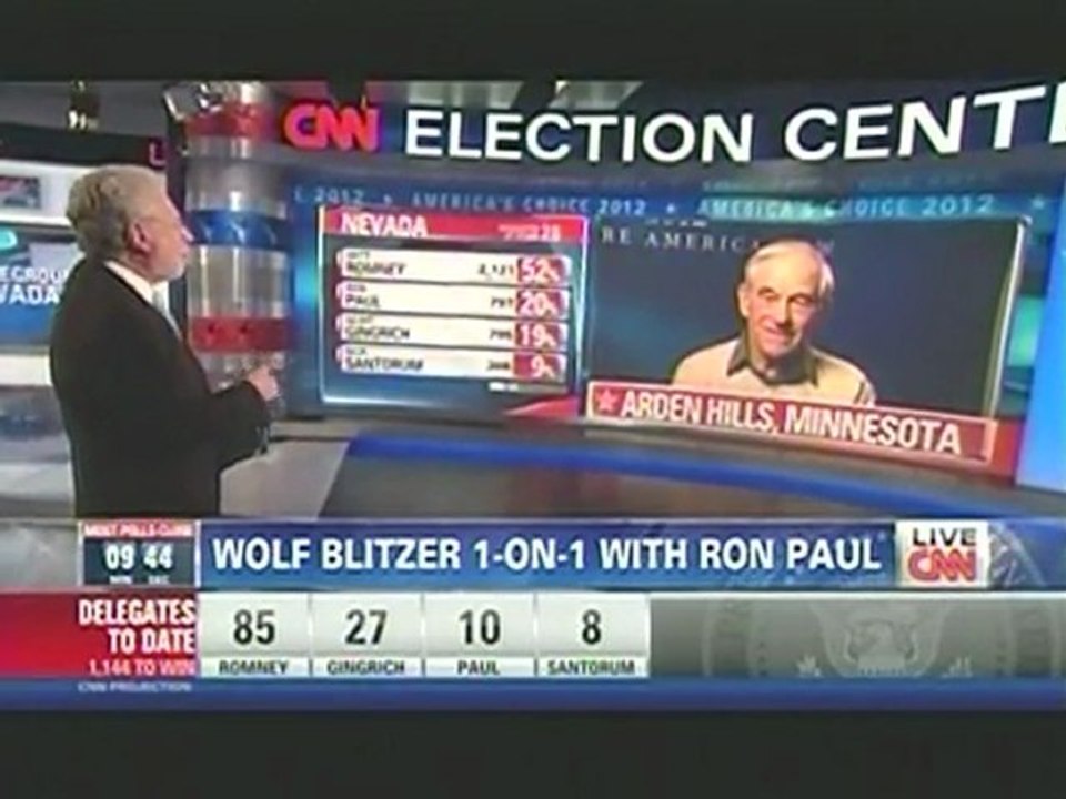 Ron Paul Interview On CNN During Nevada Caucus 02/04/12