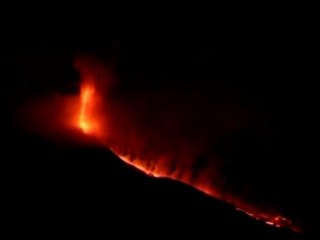 Etna spews lava into air