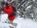 Callum Petit skiing in the British Columbia backcountry
