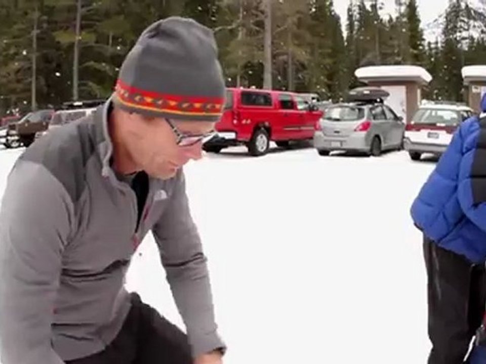 Conrad Anker ice climbing in Hyalite Canyon, Montana