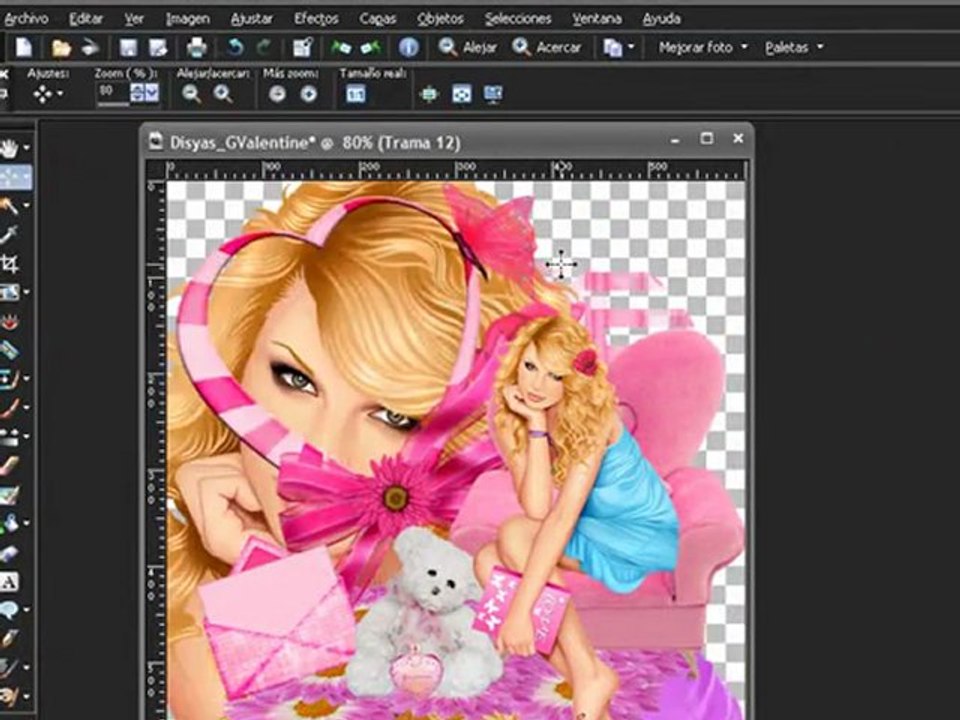 Tutorial de Paint Shop Pro - Haciendo una Tag para San Valentin - Glam Valentine 2 de 3