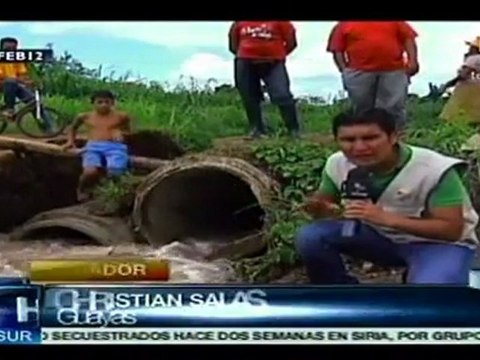 Lluvias provocan estragos en zonas costeras de Ecuador