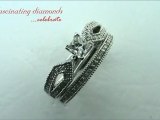Princess Cut Diamond Petite Pave Set Wedding Bridal Ring Set