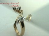 Round Cut Diamond Engagement Ring With Round Side Stones In Swirl Channel Setting