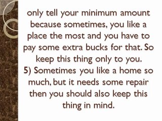 Make a list of requirements before buying a home