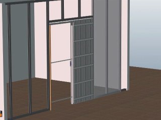 Mise en œuvre caisson d'une porte coulissante Scrigno