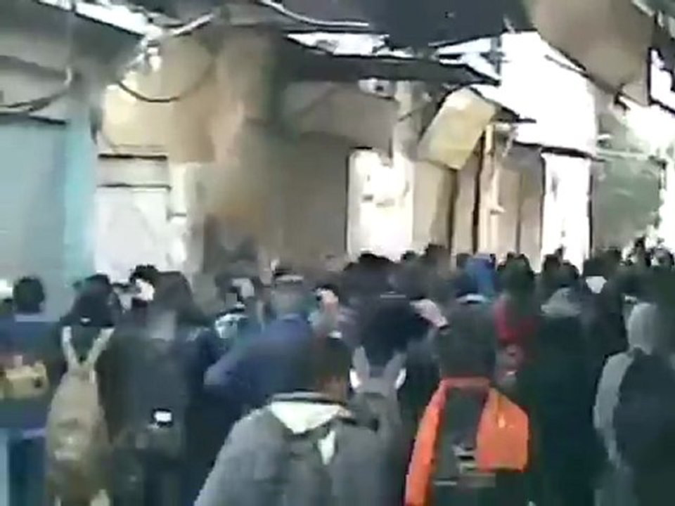 فري برس   دمشق الميدان  مظاهرة طلابية نصرة لحمص 7 2 2012