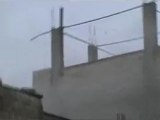 فري برس   حمص حي عشيرة احتراق احد المنازل بسبب القصف 8 2 2012