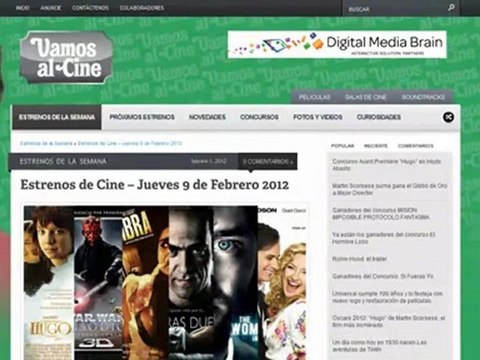 Vamos al Cine - Cartelera de películas estrenos y concursos de cine