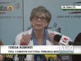 Teresa Albanes confirma normalidad en vísperas de Primarias