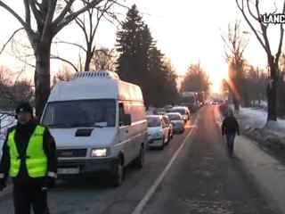 Blokada drogi krajowej E40 w Łańcuciei - luty 2012