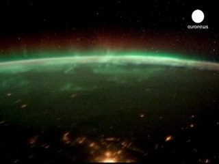 Aurora boreale verde nelle immagini dell'ISS