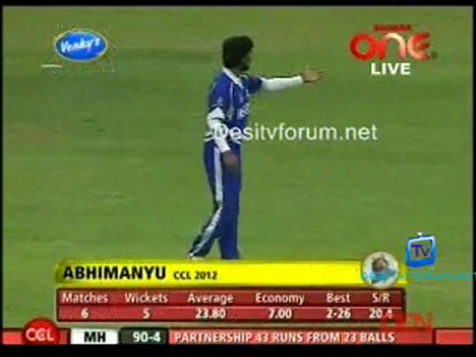 Karnataka Bulldozers vs.Mumbai Heroes - Mumbai Inning Ov11-12