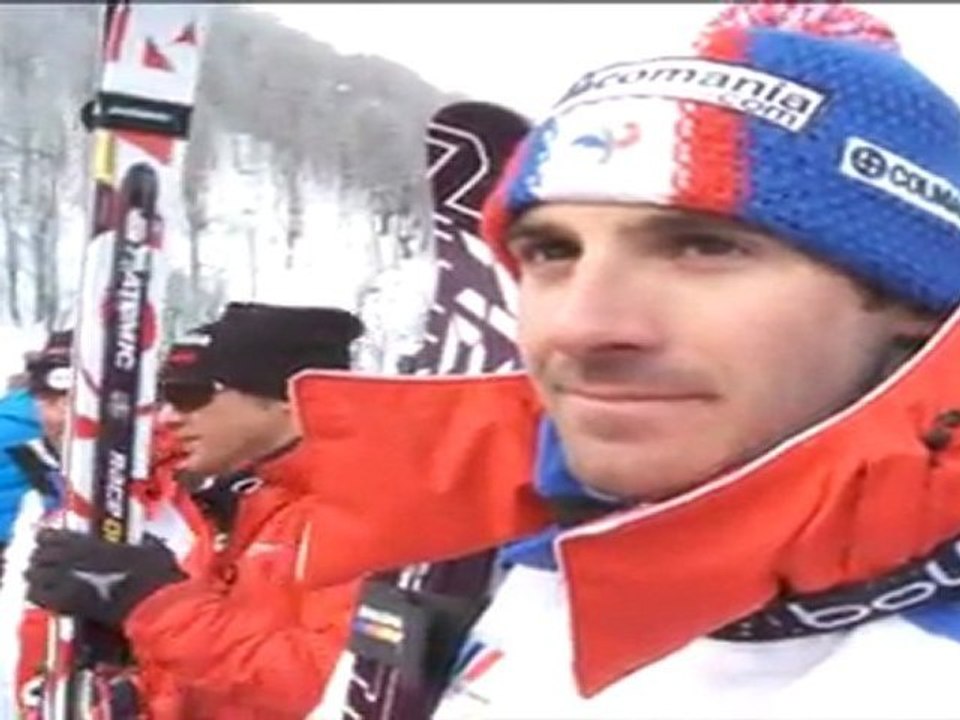 Réactions d'Adrien Theaux 3eme à la Descente de Sochi
