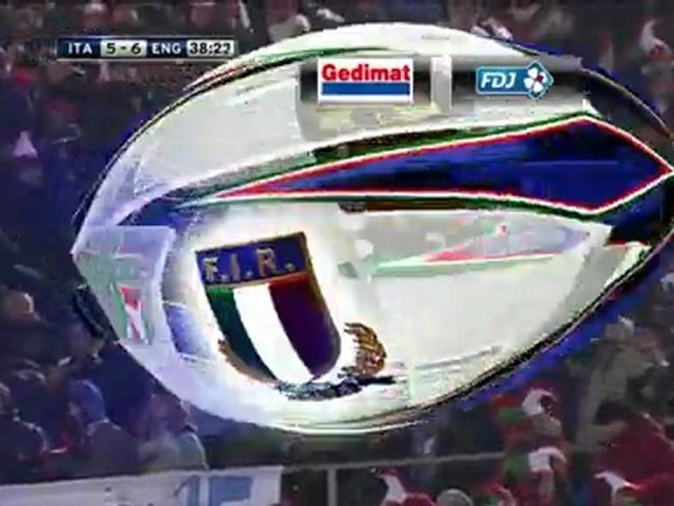 6 nations 2012 - Italie vs Angleterre  - Premier essai de l'Italie