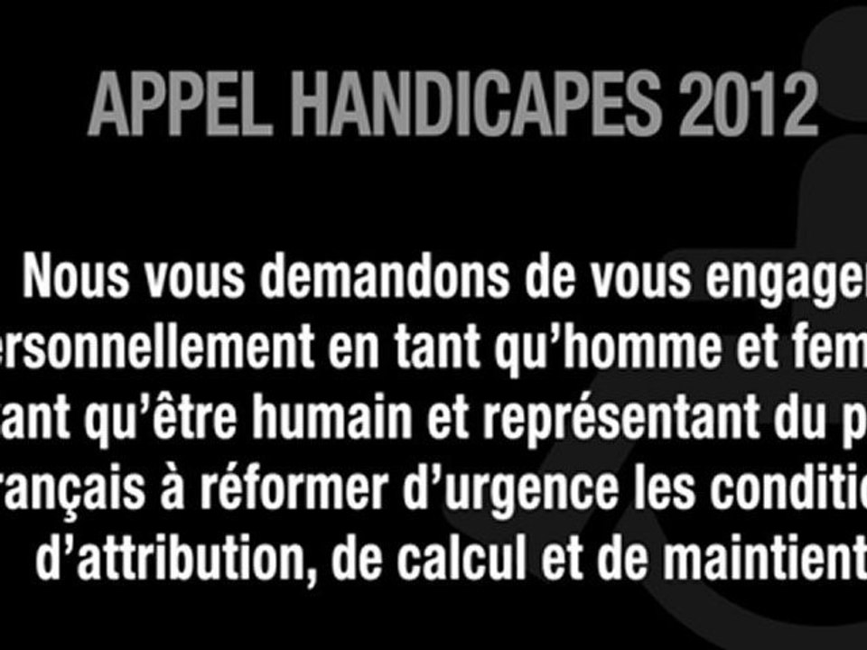 APPEL HANDICAPES 2012
