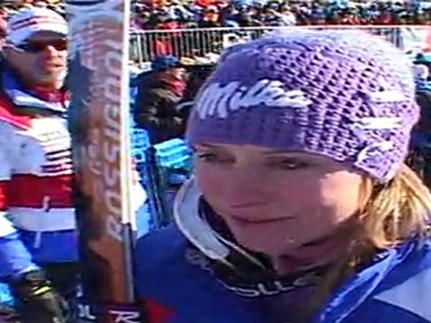 Interview de Tessa Worley Leader de la 1ere manche au Geant de Soldeu