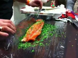 Réalisation d'un tournedos de saumon - Etape 1