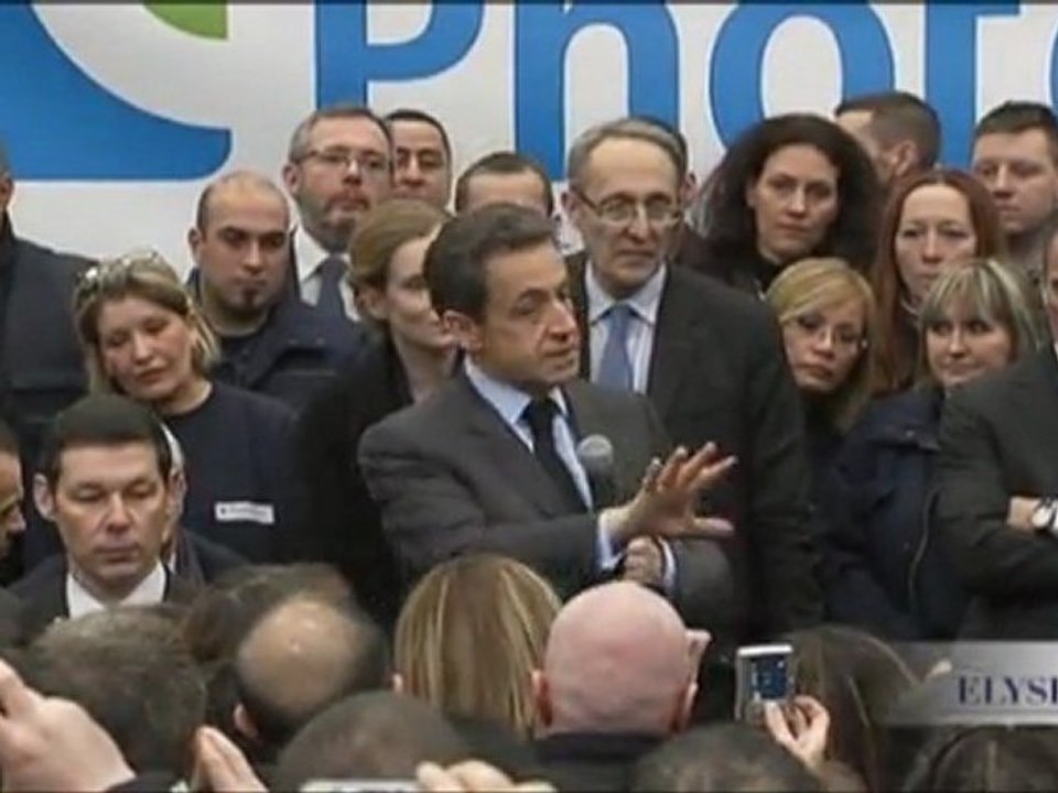 Allocution de N. Sarkozy devant les salariés de l'usine Photowatt à Bourgoin-Jallieu 