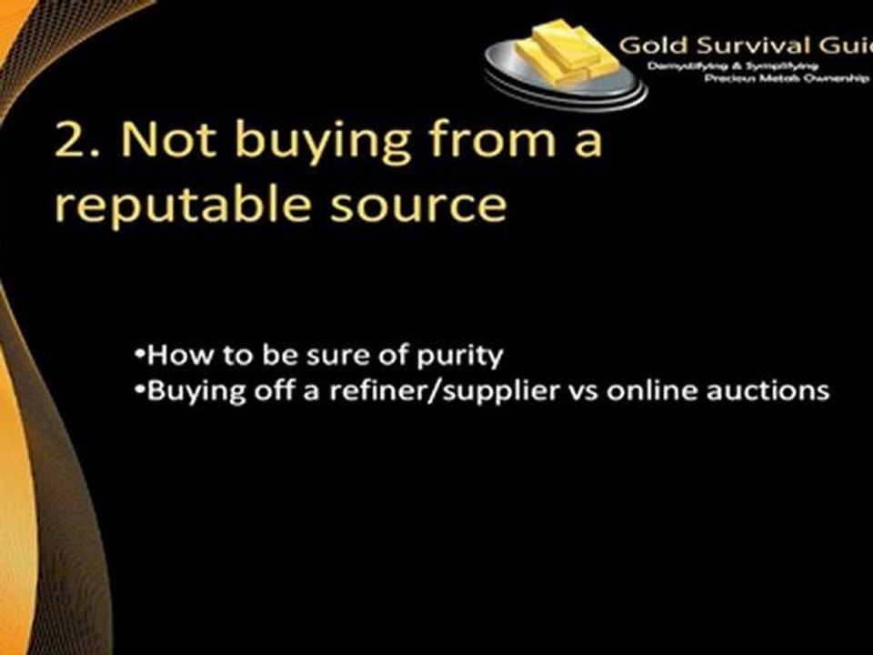 Deadliest Mistakes When Buying Gold