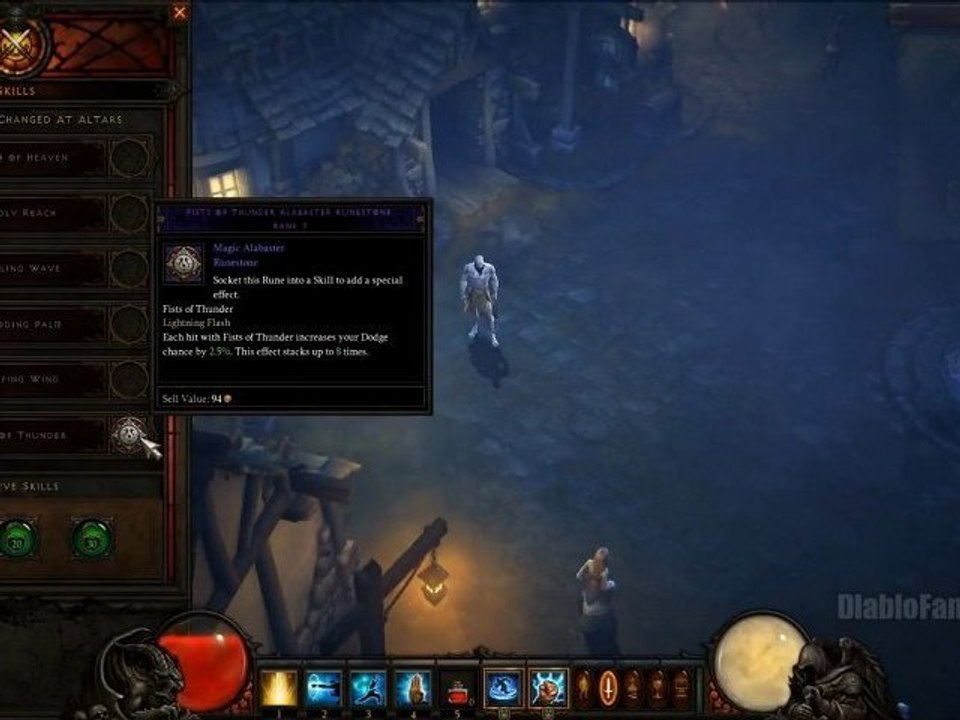 Diablo 3 - Moine - Fists of Thunder avec Runes