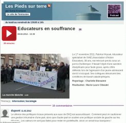 Educateurs en souffrance - AAE (Association d'Action Educative) - 08.02.2012 - 13:30 Les Pieds sur terre par Sonia Kronlund sur France culture