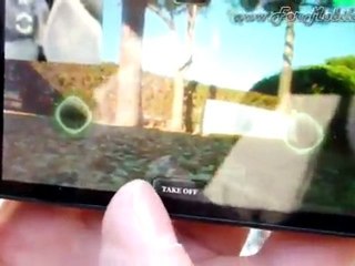 Dimostrazione di volo di un Parrot AR Drone pilotato da Android