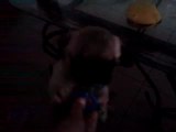 Pug puppy/Chiot carlin avec une sucette de bebe