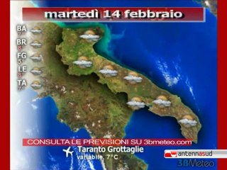 Previsioni del tempo, martedì 14 febbraio